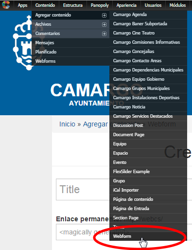 Incluir formulario web