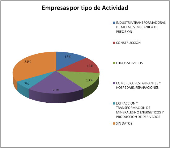 Empresas por tipo de actividad - Polígono El Carmen