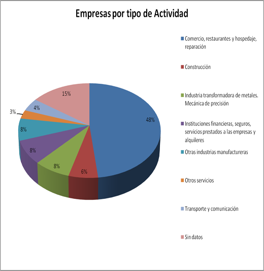 Empresas por tipo de actividad (Polígono industrial de Raos)